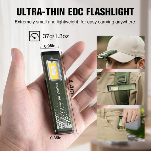 RECHOO magnetic base flashlight attaches to metal surfaces for hands-free work