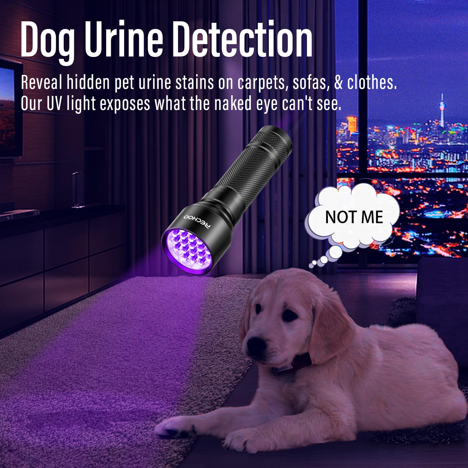 RECHOO UV Flashlight used for resin curing and glowing effects in crafts.