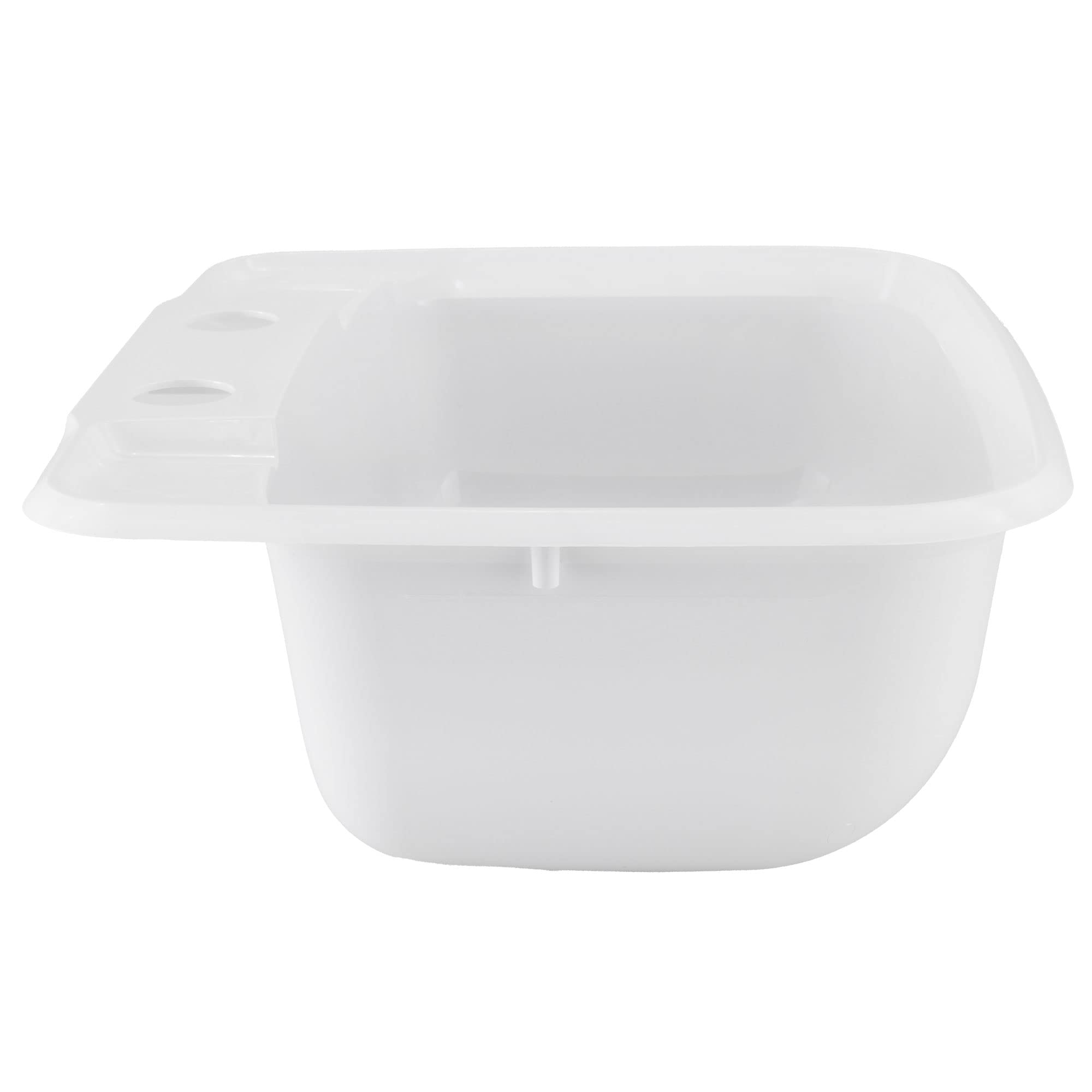 Front detail with rounded edges and bright white plastic finish.