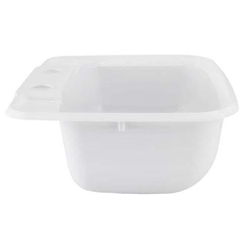 Front detail with rounded edges and bright white plastic finish.