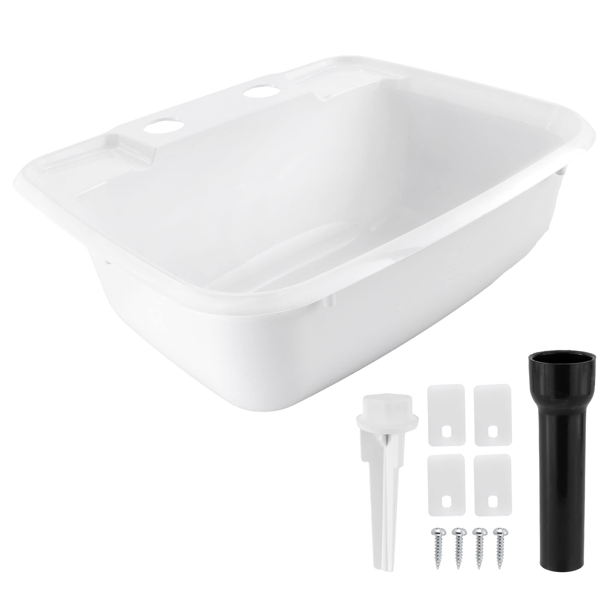 RecPro rectangle RV sink side profile highlighting slim depth for limited vanity space.