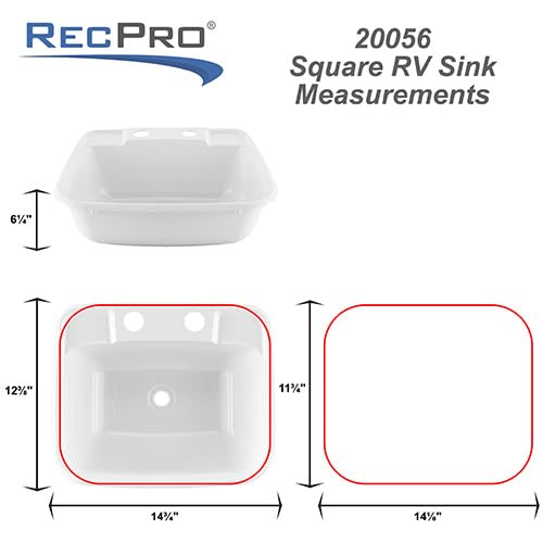 RecPro sink top-down view reveals two faucet holes for faucet flexibility.