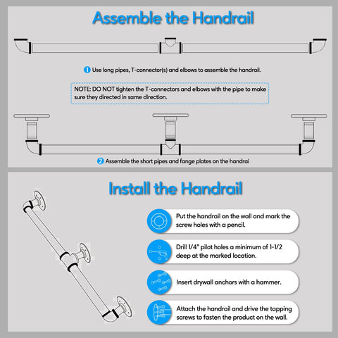 Rectoo easy-install handrail kit simplifies quick mounting and DIY projects.