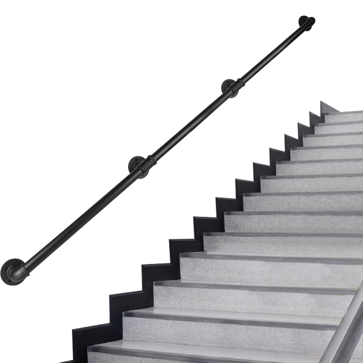 RECTOO pipe stair handrail installation for easy DIY mounting