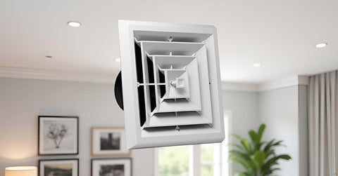 Rectorseal TRUaire 81914 integrated ceiling box demonstrates airtight damper seal for efficient control.