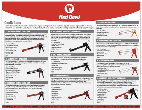 Red Devil 3989 revolving barrel enables precise application in tight spaces