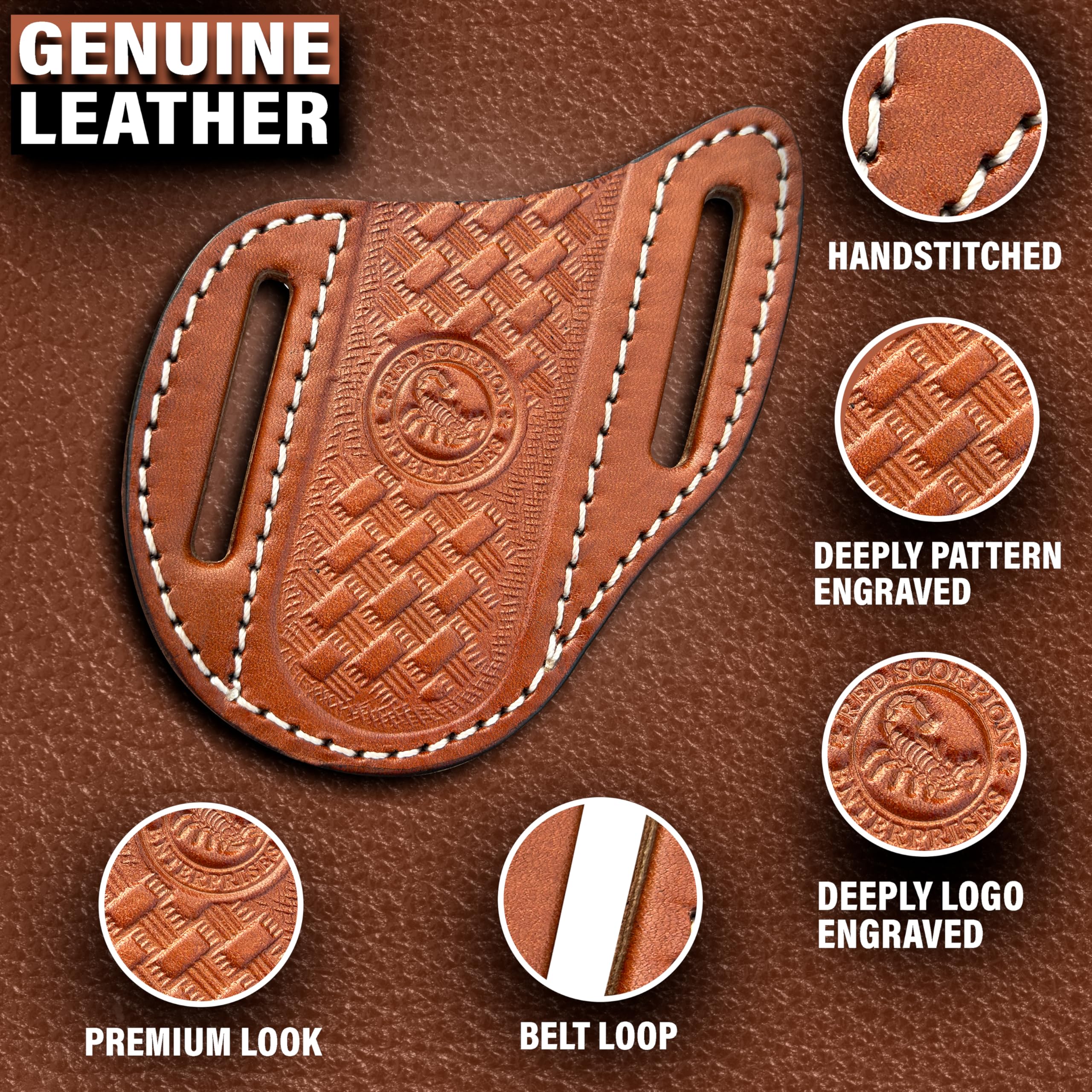Red Scorpion quick-draw holster for fast one-handed deployment in outdoor tasks.