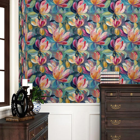 Redamancy Abstract art peel-and-stick wallpaper for stylish, mess-free walls.