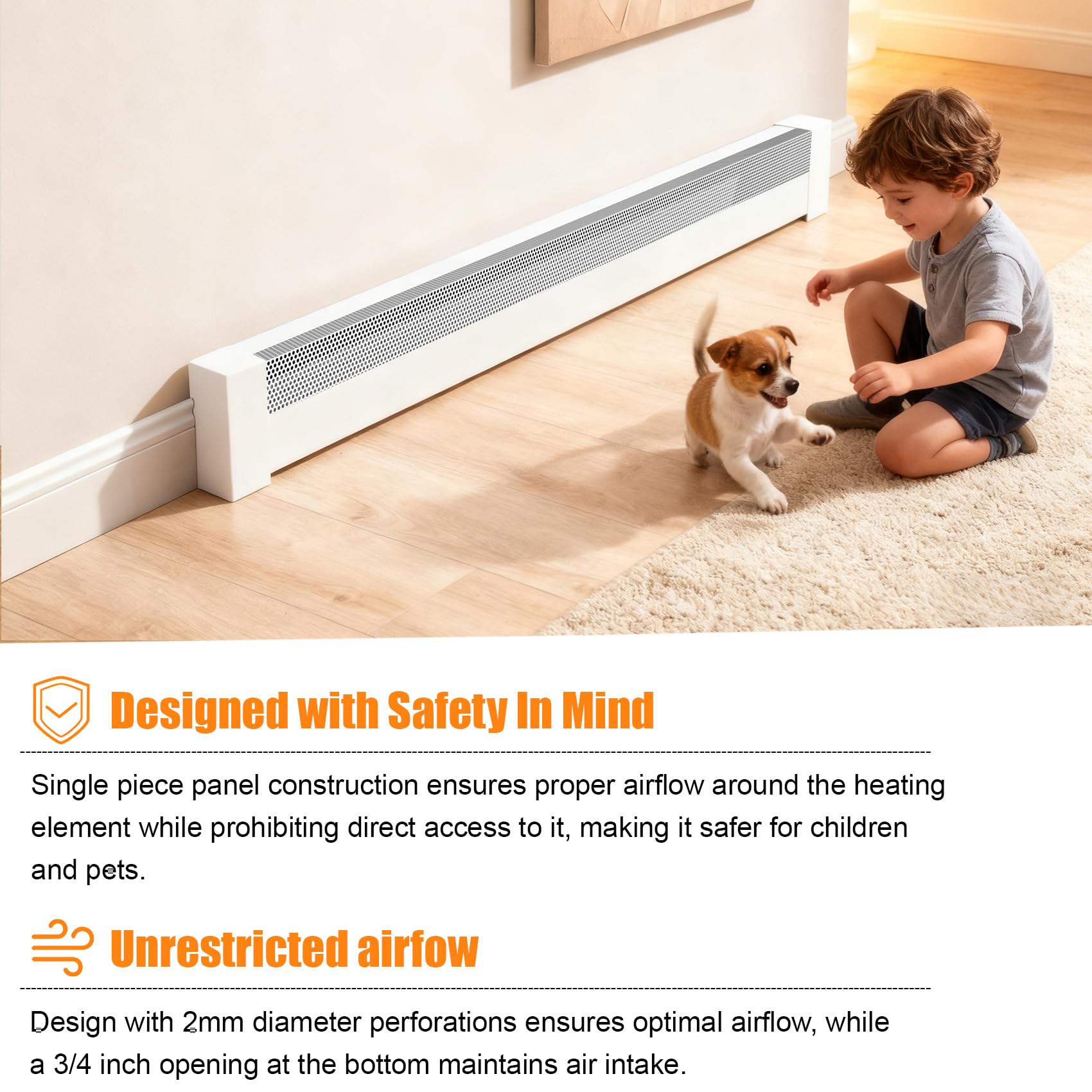 Redants open-look baseboard cover offers a sleek minimalist line