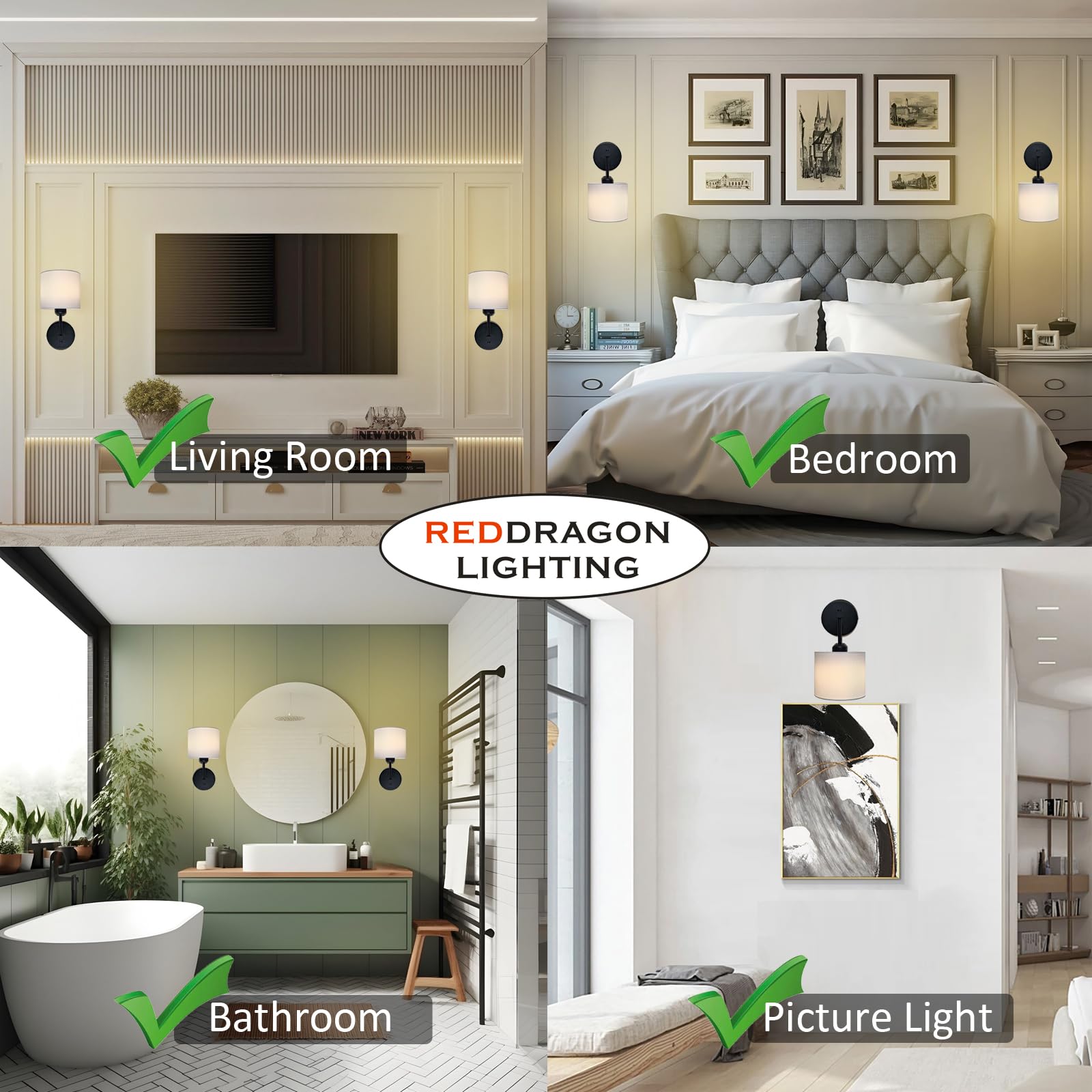 Reddragon Lighting 360-degree rotation wall lamp for flexible direction
