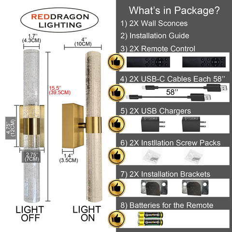Reddragon Lighting easy-install bracket wall sconce for quick wall upgrade.