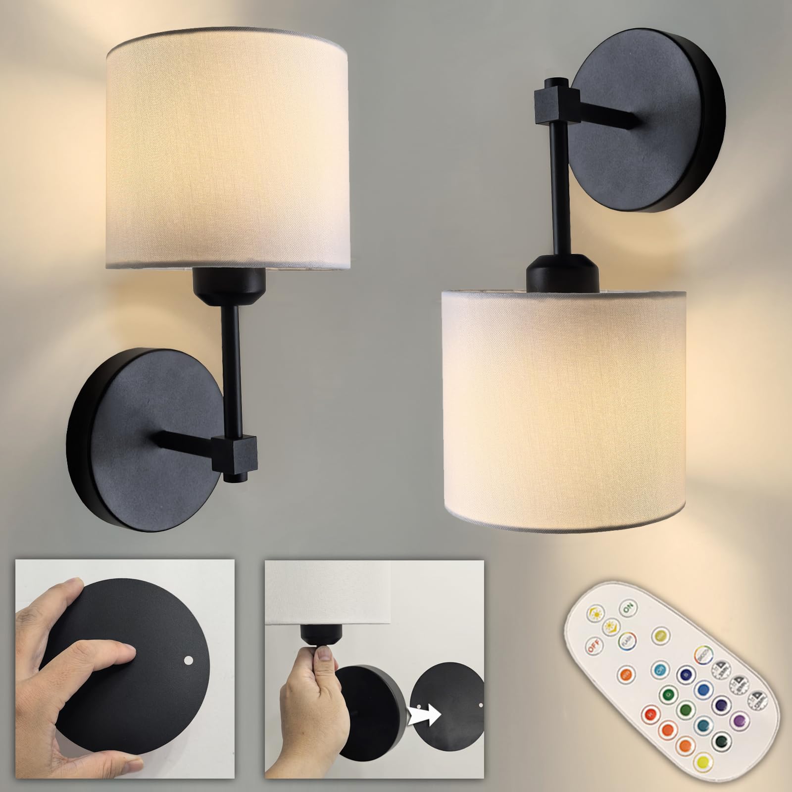 Reddragon Lighting no-drill wall sconce with adhesive for quick installation in living room