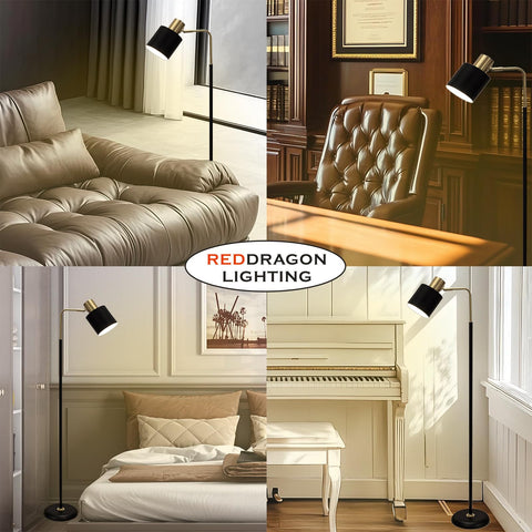 Reddragon Lighting reading-friendly floor lamp with adjustable shade for focused task lighting