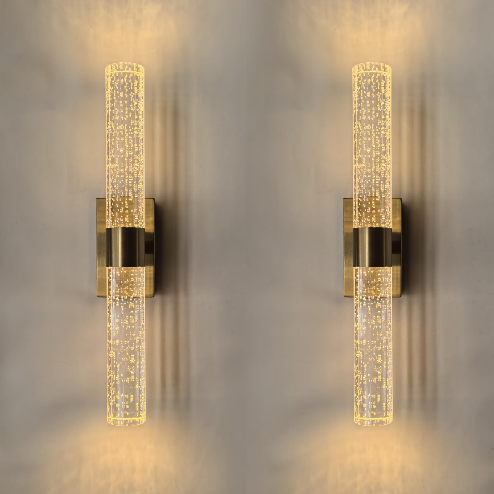 Reddragon Lighting remote-control crystal sconces allow quick on/off and brightness or color temperature adjustments.