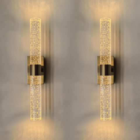 Reddragon Lighting remote-control crystal sconces allow quick on/off and brightness or color temperature adjustments.