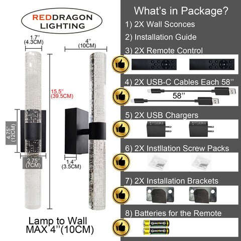 Reddragon Lighting simple wall-sconce installation with included mounting hardware.