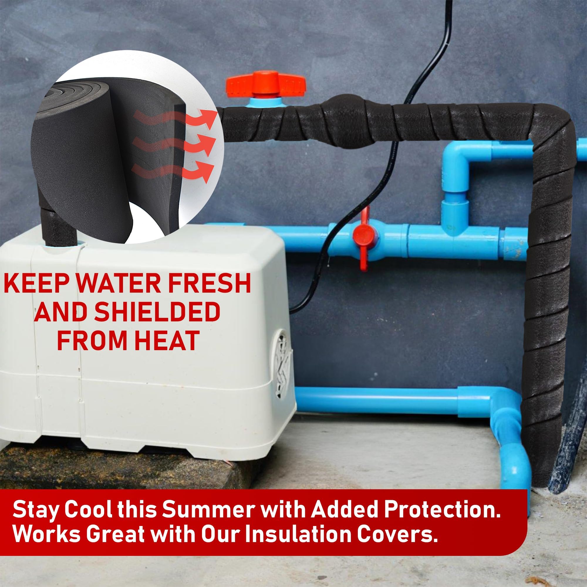 Redford Supply Co. 2 Pack wrapped around a pipe for easy bend insulation