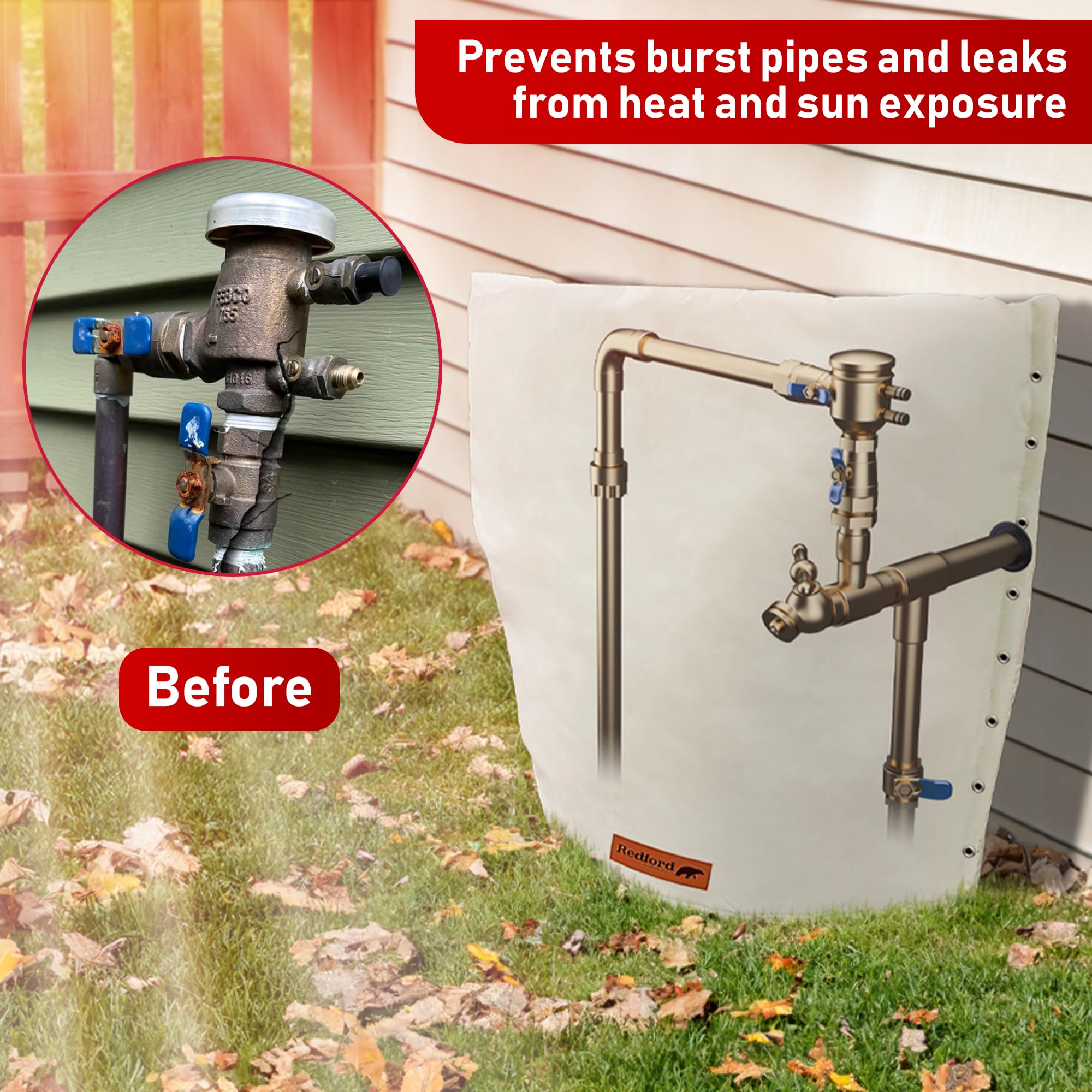 Redford Supply Co. Cold Snap on-valve demonstrates easy outdoor installation for winter protection.