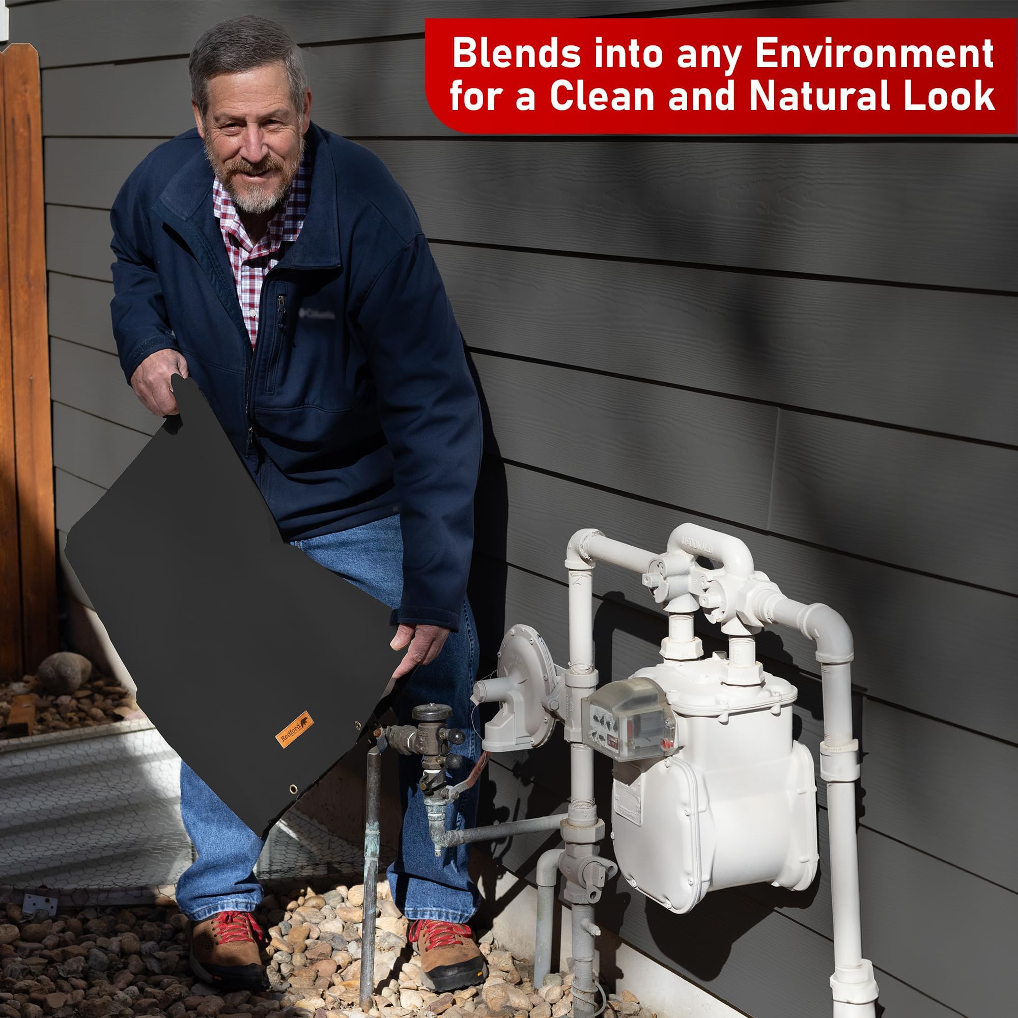 Cold Snap outdoor setup demonstrates all-weather protection against rain, snow, and wind.