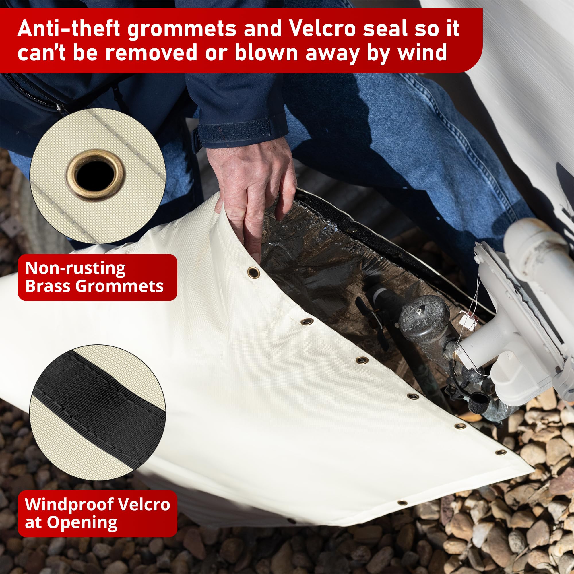 Redford Supply Co. Cold Snap protects RPZs and vacuum breakers from freezing conditions.