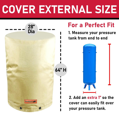 Redford Supply Co. universal-fit cover fits various tanks for easy installation.