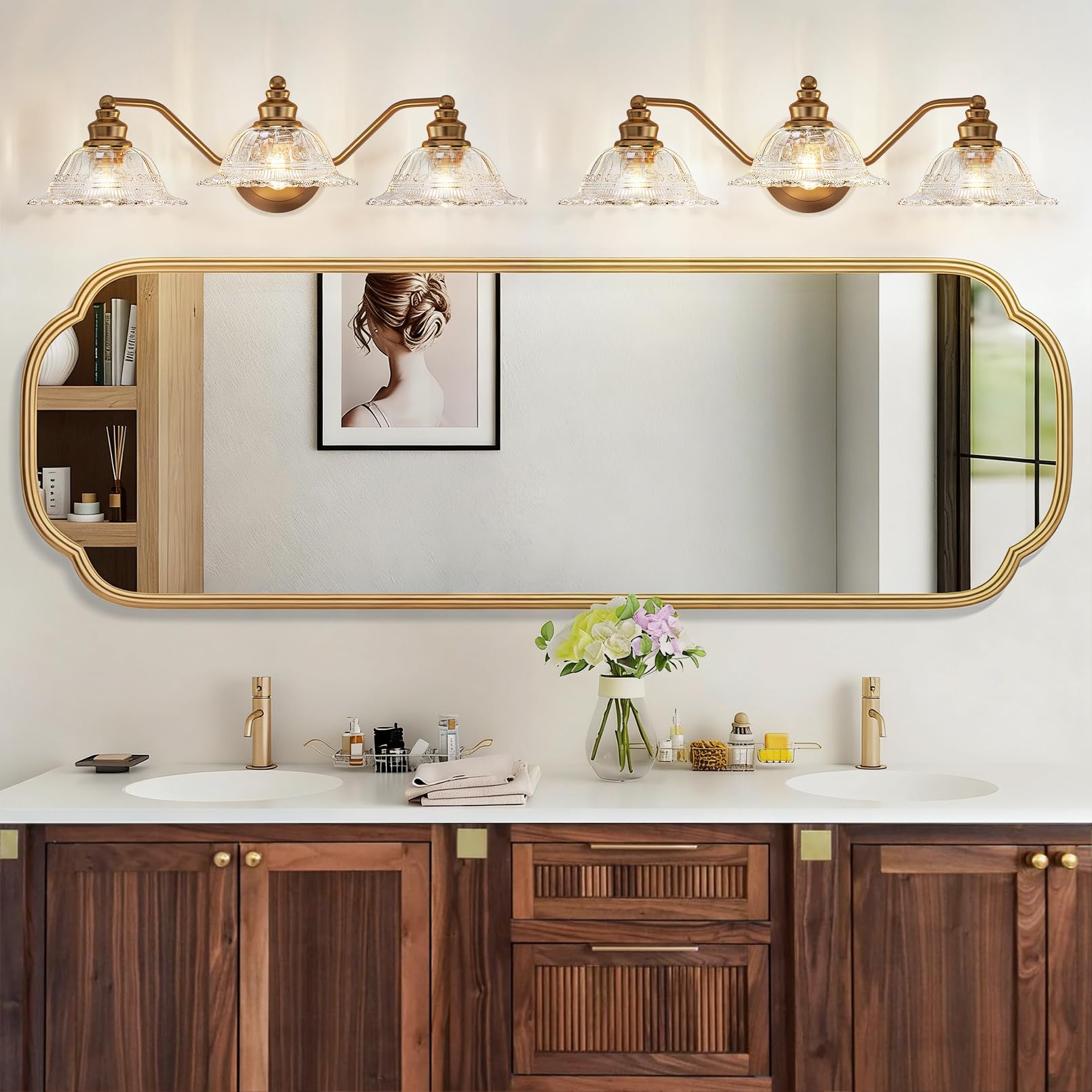 Redluck antique brass finish wall sconce adds timeless sophistication to space