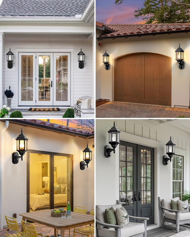 Redluck easy-install outdoor wall light with included mounting hardware.