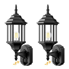 Redluck motion sensor outdoor light at a front door for secure entry.