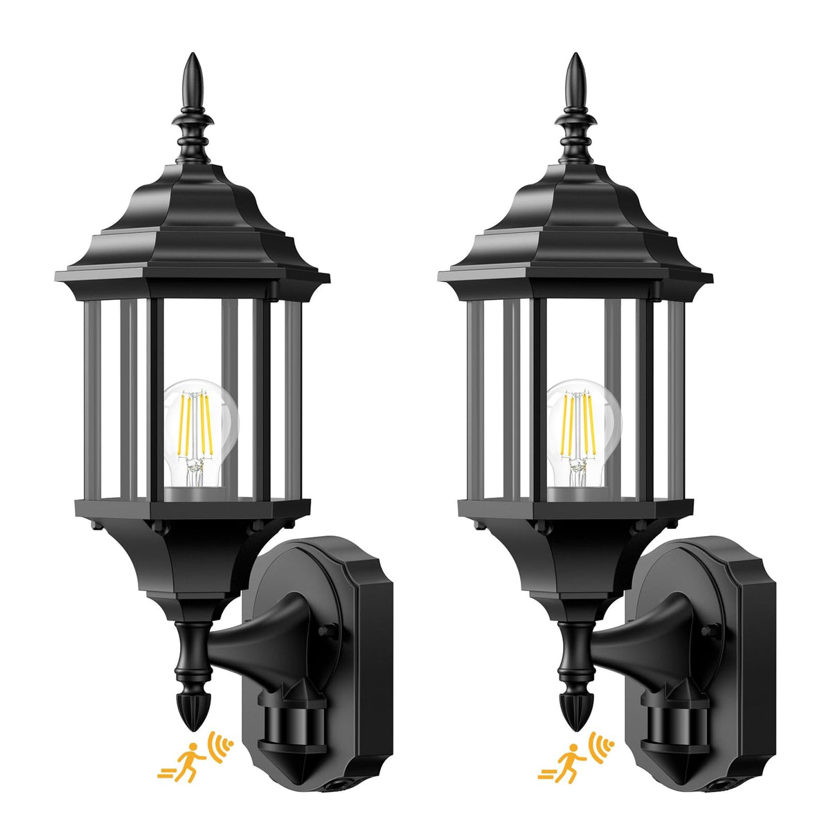 Redluck motion sensor outdoor light at a front door for secure entry.