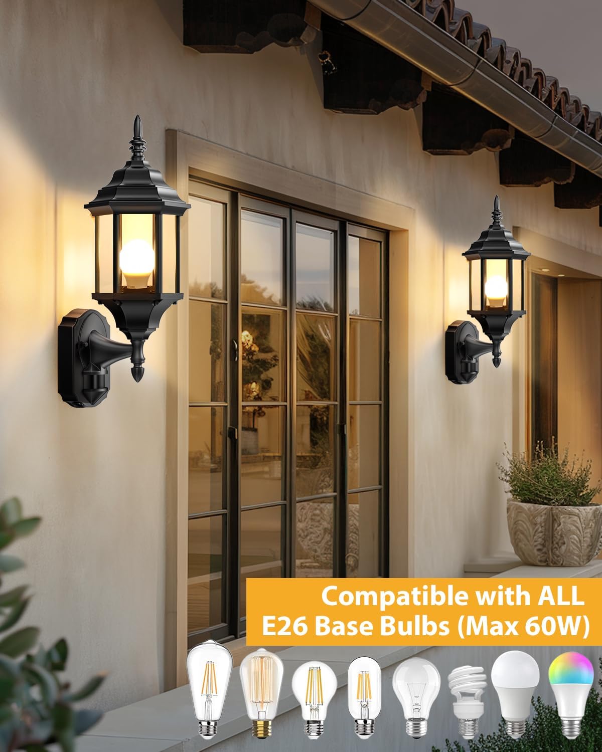 Redluck porch light bottom-sealed to deter mosquitoes and pests.
