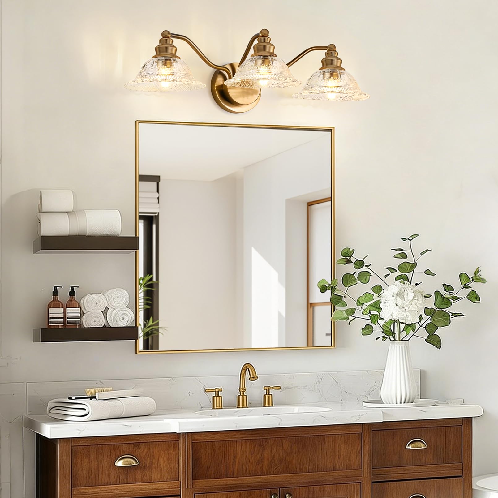 Redluck warm glow bathroom light creating inviting ambience