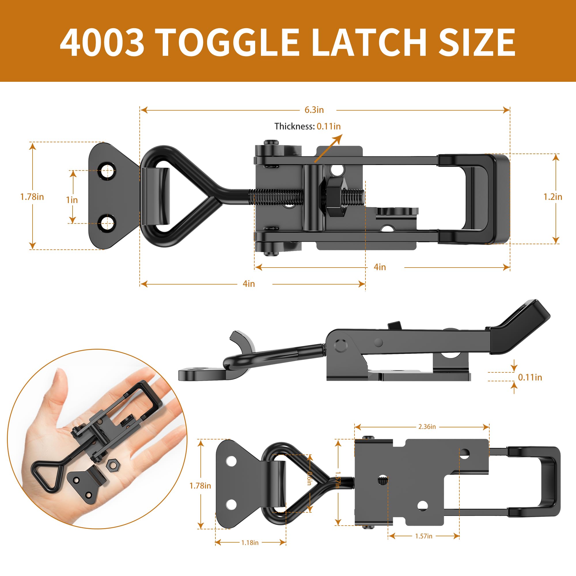 REDOVANT 4Pack toggle clamp mounting image for easy installation.