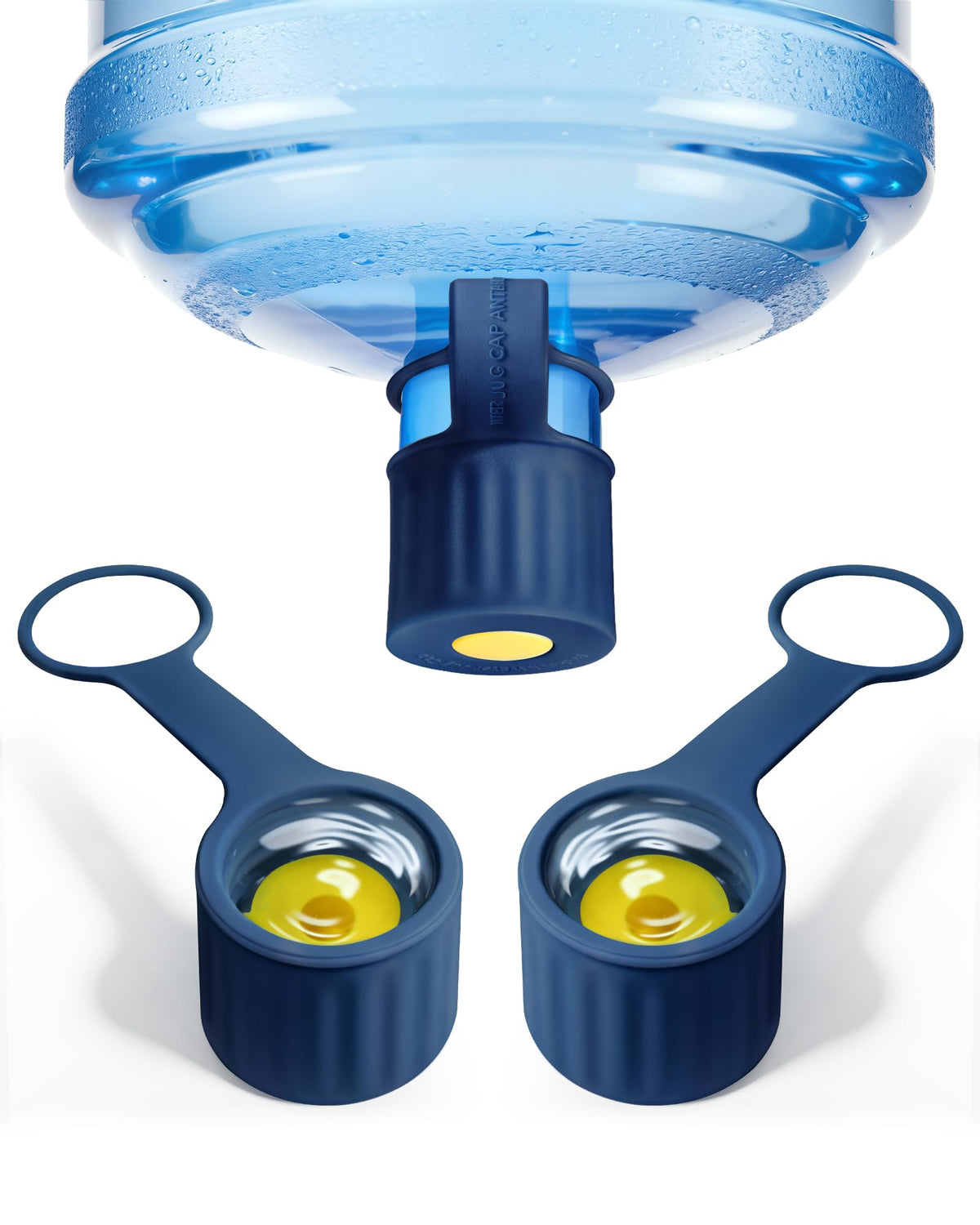 Redsack 3-pack silicone cap on a 55-60mm jug for leak-free transport.