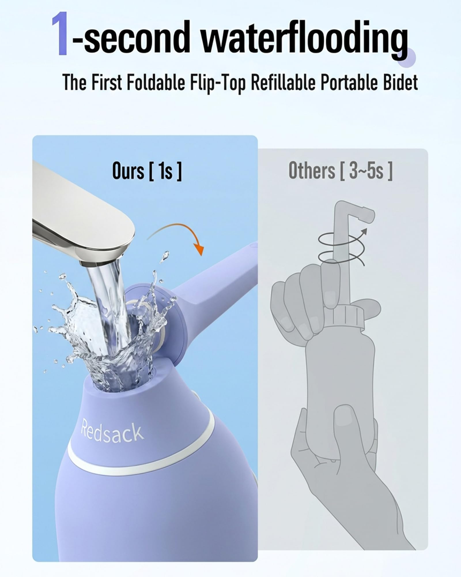 Redsack flip-top seal provides a leak-proof, easy usage experience.