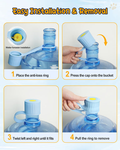 Redsack leak-proof cap on a jug for splash-free pouring
