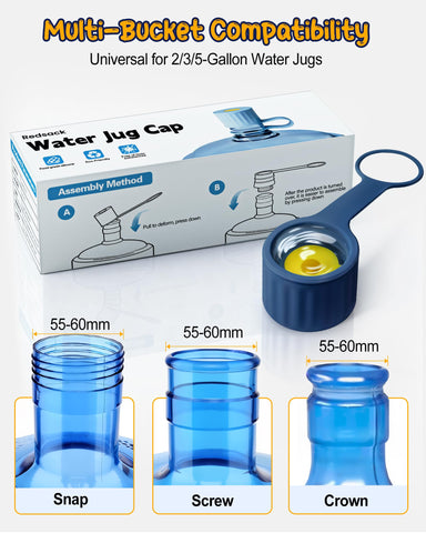 Redsack vivid dark blue color options fit various jugs.