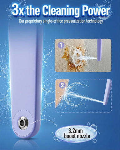 Redsack precision nozzle enables targeted, controlled cleansing.