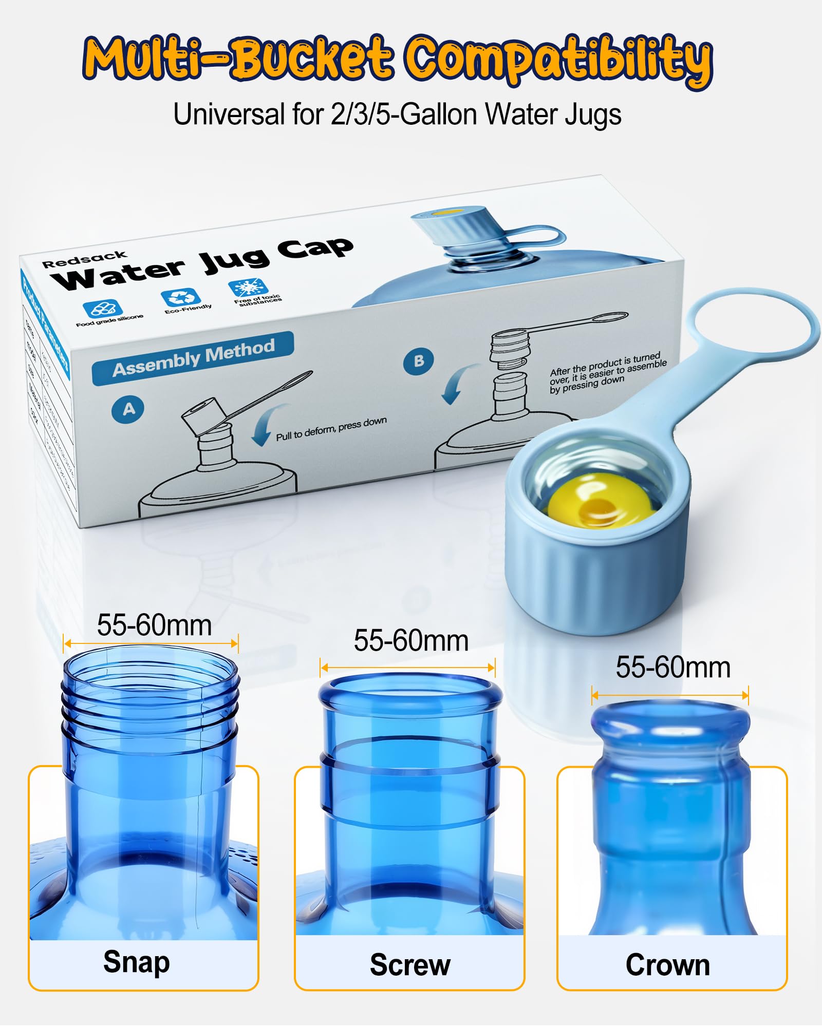 Redsack universal-fit cap accommodating 2–5 gallon jugs