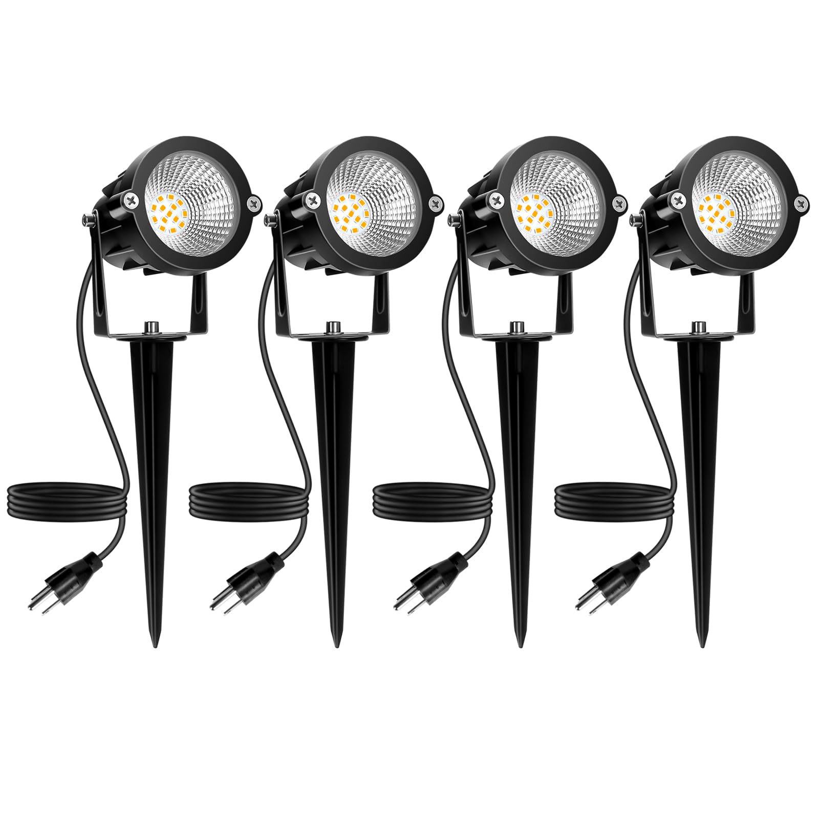 REEGOLD outdoor spotlight front view highlights garden pathways with energy-efficient glow.