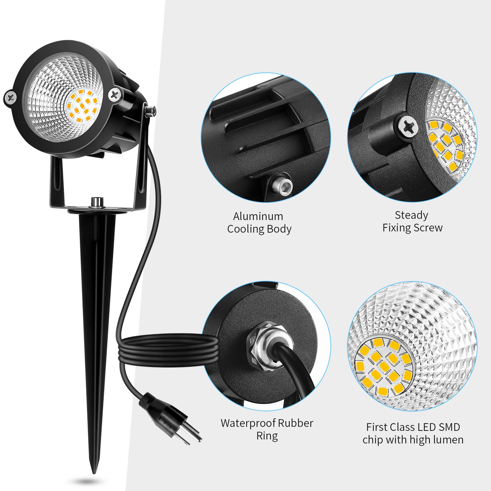 REEGOLD outdoor spotlight ideal for Halloween and Christmas decor with warm ambience.