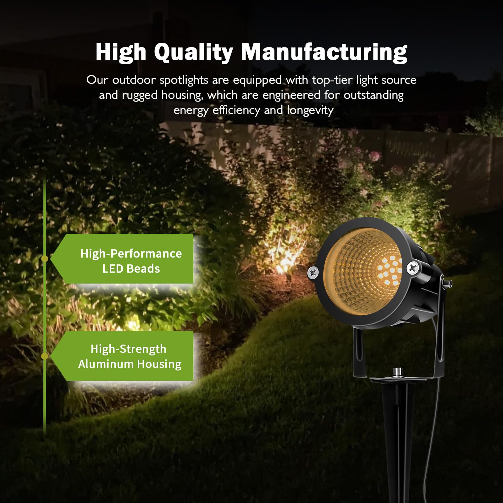 REEGOLD outdoor spotlight easy plug-in installation for quick setup.