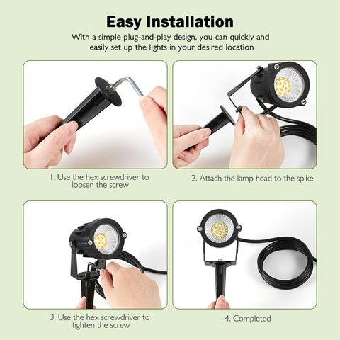 REEGOLD outdoor spotlight IP65 waterproof rating for year-round outdoor lighting.