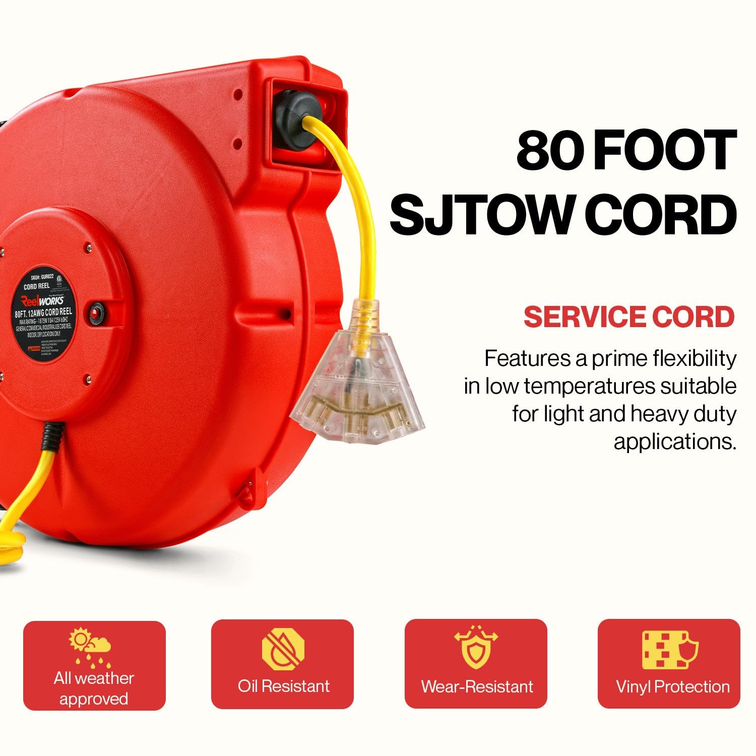 ReelWorks 12awg conductor closeup emphasizes heavy-duty power capability.