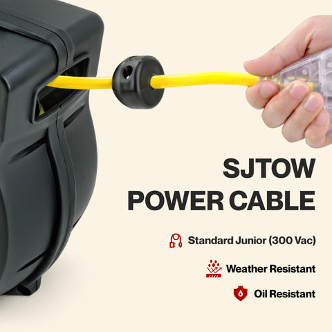 ReelWorks built-in circuit breaker adds safety for busy job sites.