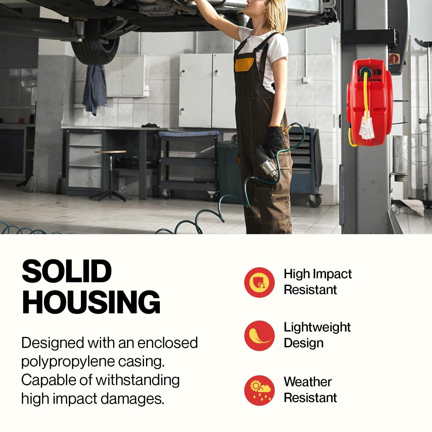 ReelWorks reel housing durability detail highlights rugged construction.