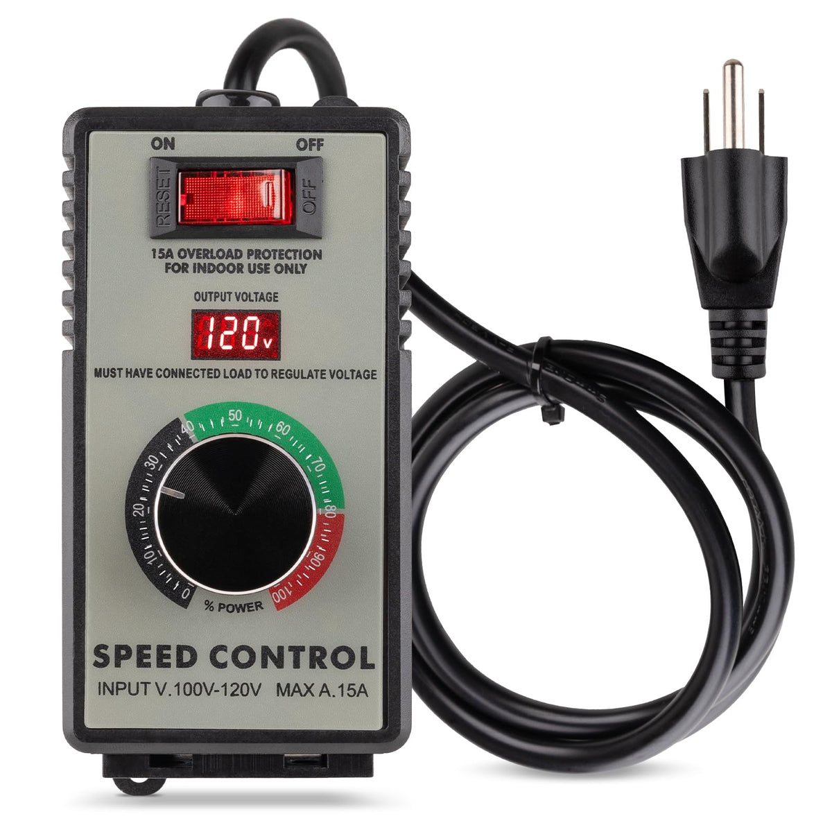 ReeMoo AC speed controller front view shows compact design for easy mounting.