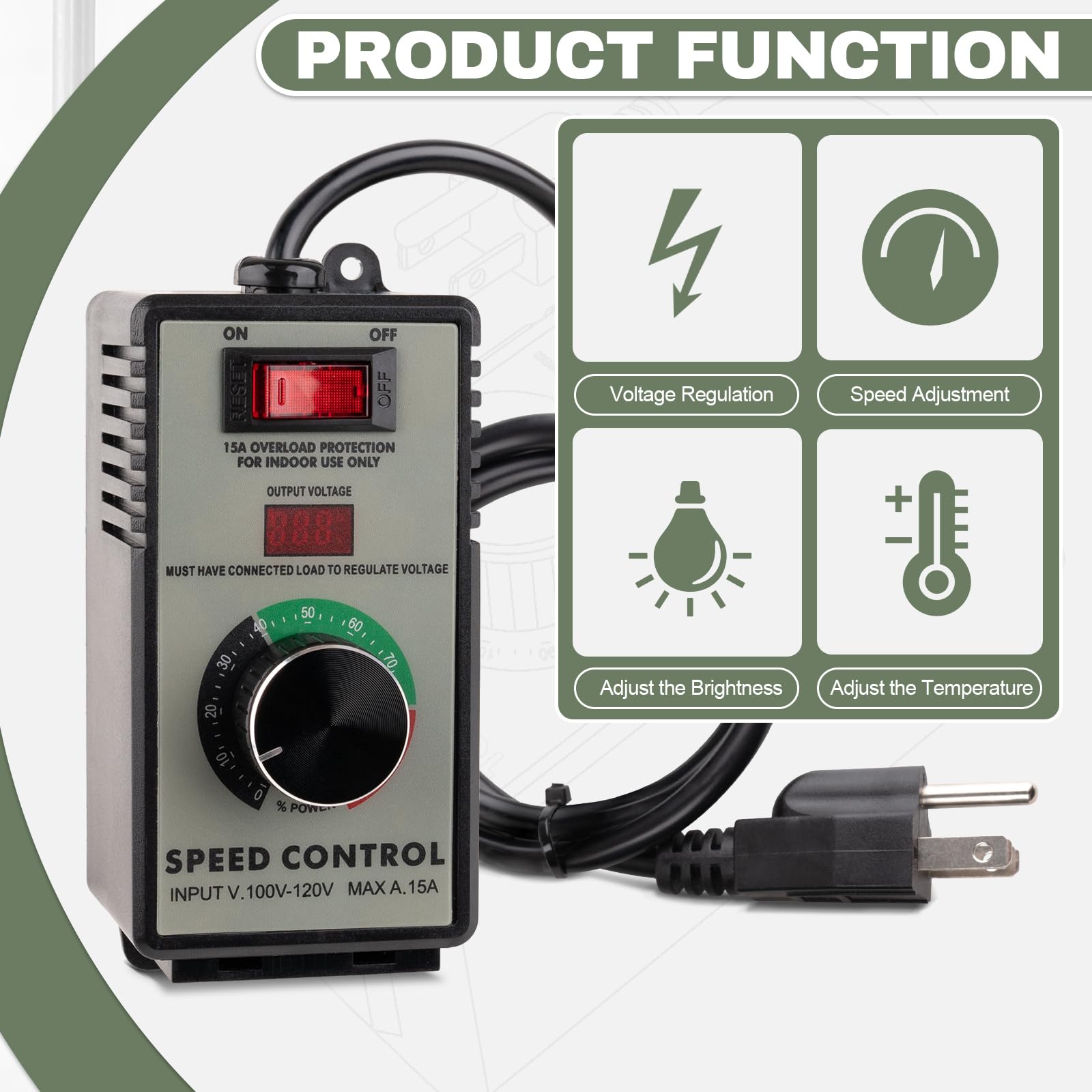 ReeMoo AC speed controller with overload protection enhances equipment safety.
