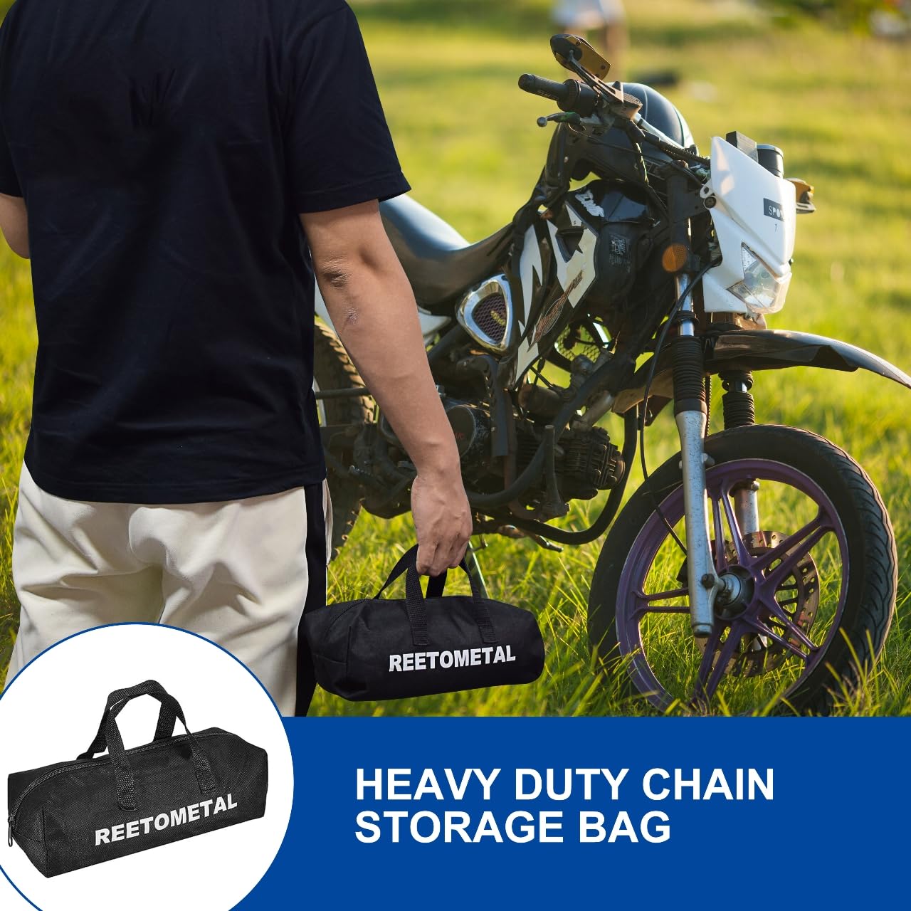 REETOMETAL chain bag included for convenient storage and transport