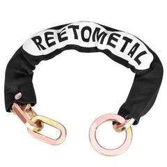 REETOMETAL heavy duty security chain securing motorcycles and bikes in a portable 2 ft length