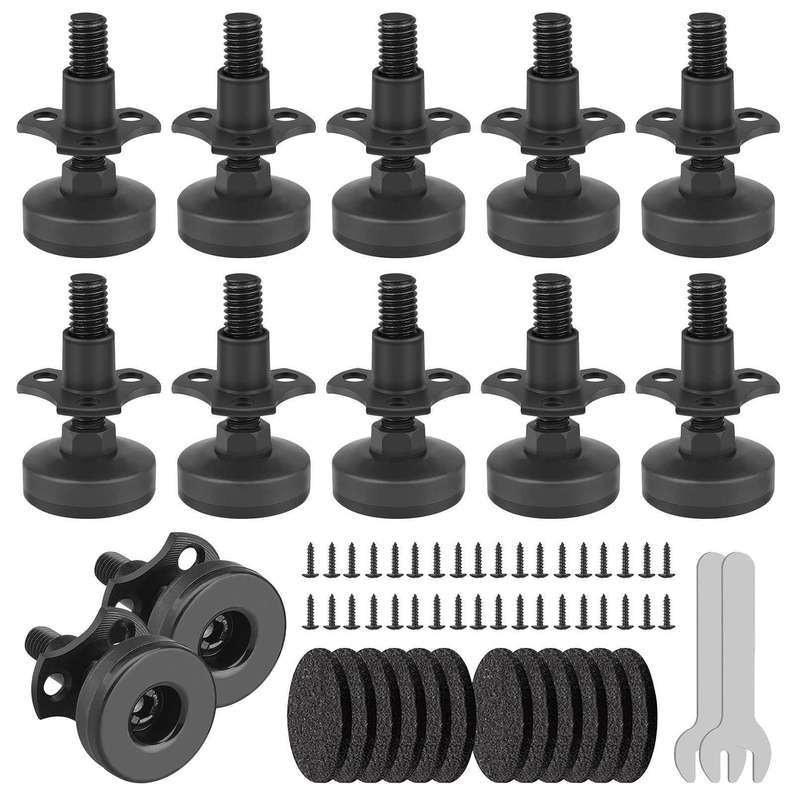 ReFeltidolom leveling feet installed on a table leg for stable height adjustment